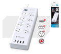 8-Outlet Power Board with USB-C Fast Charging & Surge Protection Generic
