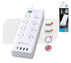 8-Outlet Power Board with USB-C Fast Charging & Surge Protection Generic