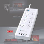 8-Outlet Power Board with USB-C Fast Charging & Surge Protection Generic