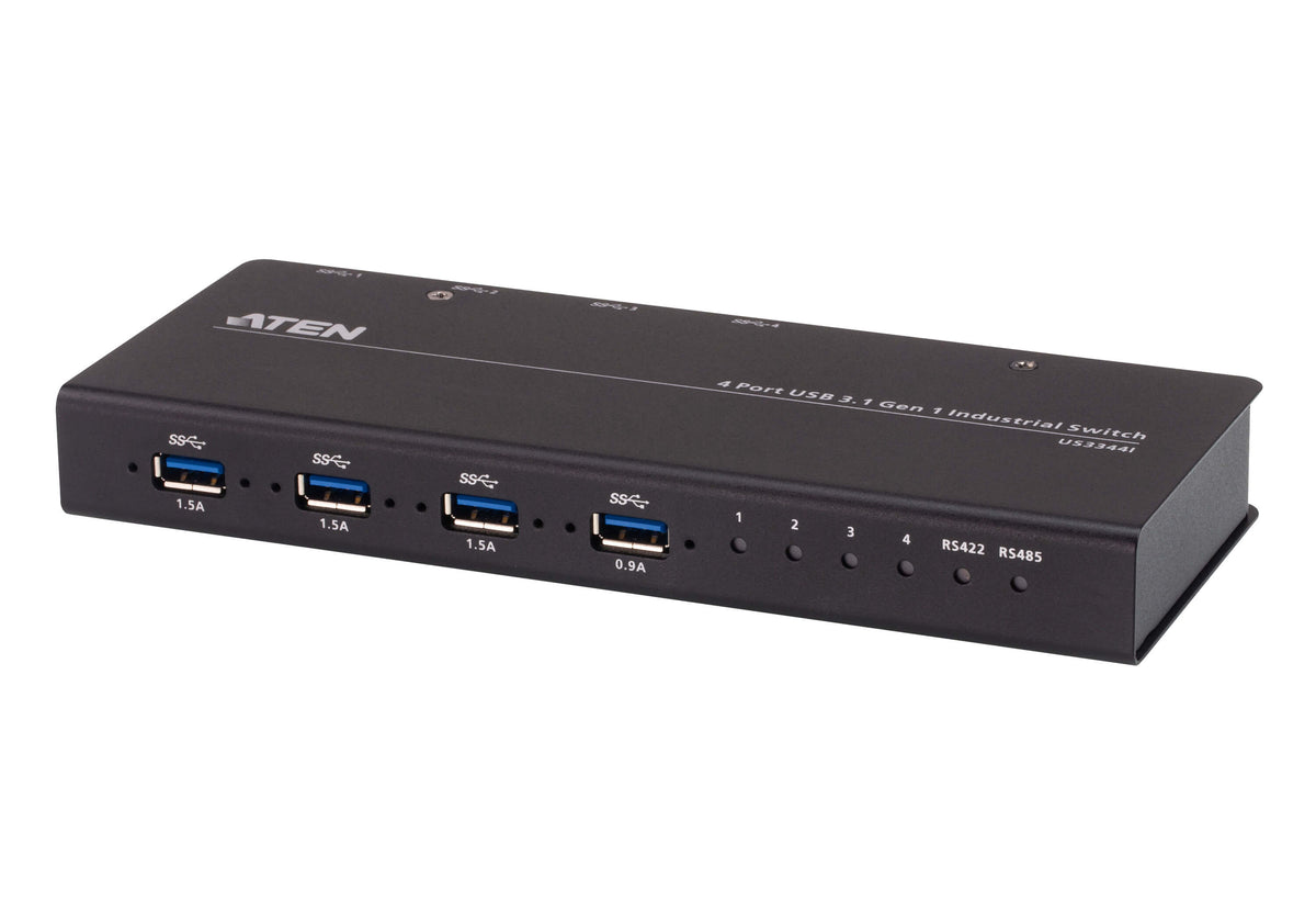 Aten Industrial Peripheral Switch 4x4 USB 3.1 Gen1, 4x Devices, 4x USB 3.1 Gen1 Ports, Remote Port S - US3344I-AT