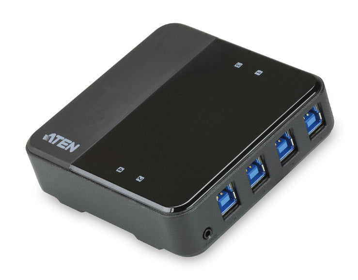 ATEN US434 4-Port USB 3.0 Sharing Switch for 4 Computers & Devices Aten