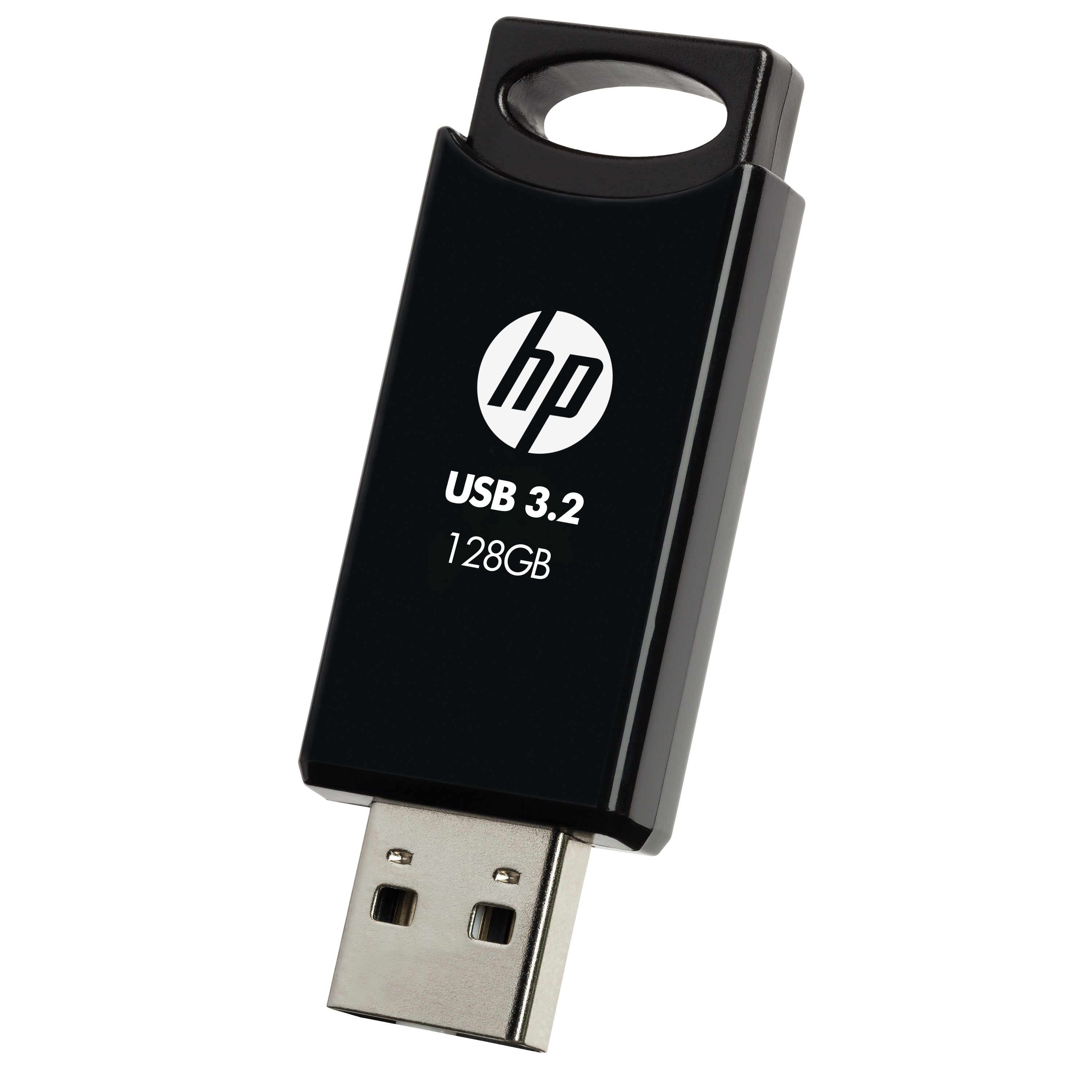 HP 128GB USB 3.2 Flash Drive - Black Sliding Capless Design PNY
