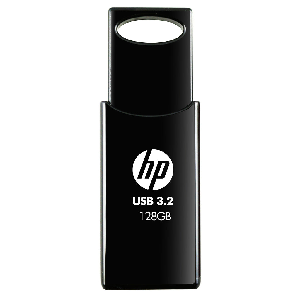 HP 128GB USB 3.2 Flash Drive - Black Sliding Capless Design PNY