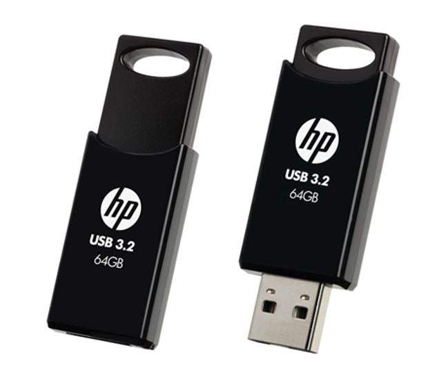 HP 64GB USB 3.2 Flash Drive - Capless & Retractable for PC/Mac PNY