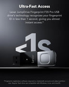 Lexar JumpDrive F35 Pro 128GB Secure Fingerprint USB 3.0 Flash Drive Lexar