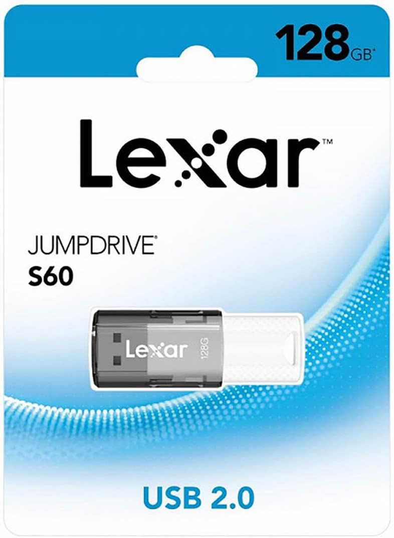 Lexar 128GB JumpDrive S60 USB 2.0 Flash Drive - Easy File Storage Lexar