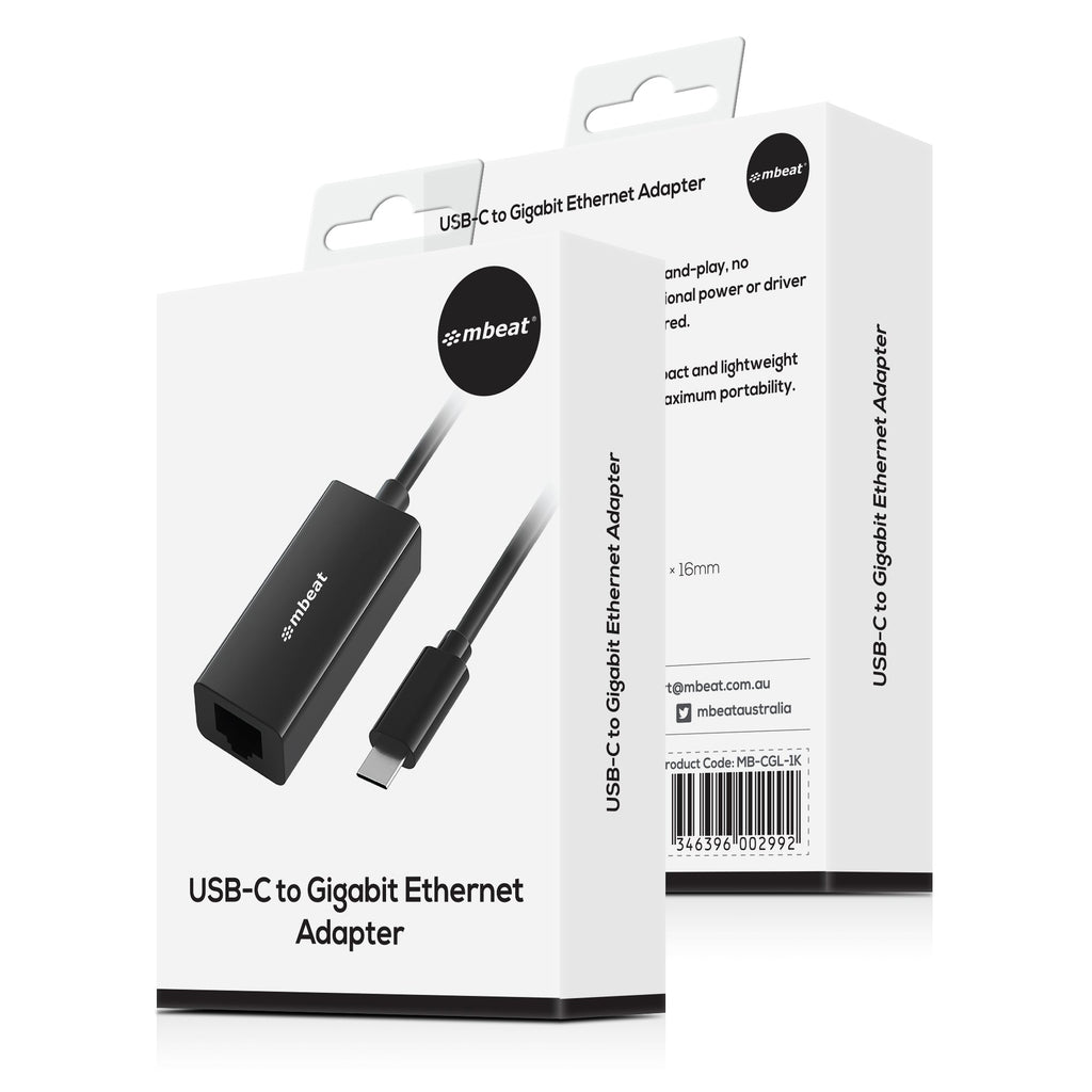 USB-C Gigabit Ethernet Adapter - Fast Wired Internet for Laptops MBEAT