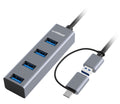 mbeat 4-Port USB 3.0 & USB-C Hub - High Speed | Space Grey MBEAT