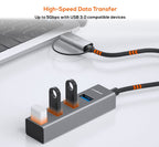 mbeat 4-Port USB 3.0 & USB-C Hub - High Speed | Space Grey MBEAT