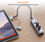 mbeat 4-Port USB 3.0 & USB-C Hub - High Speed | Space Grey MBEAT