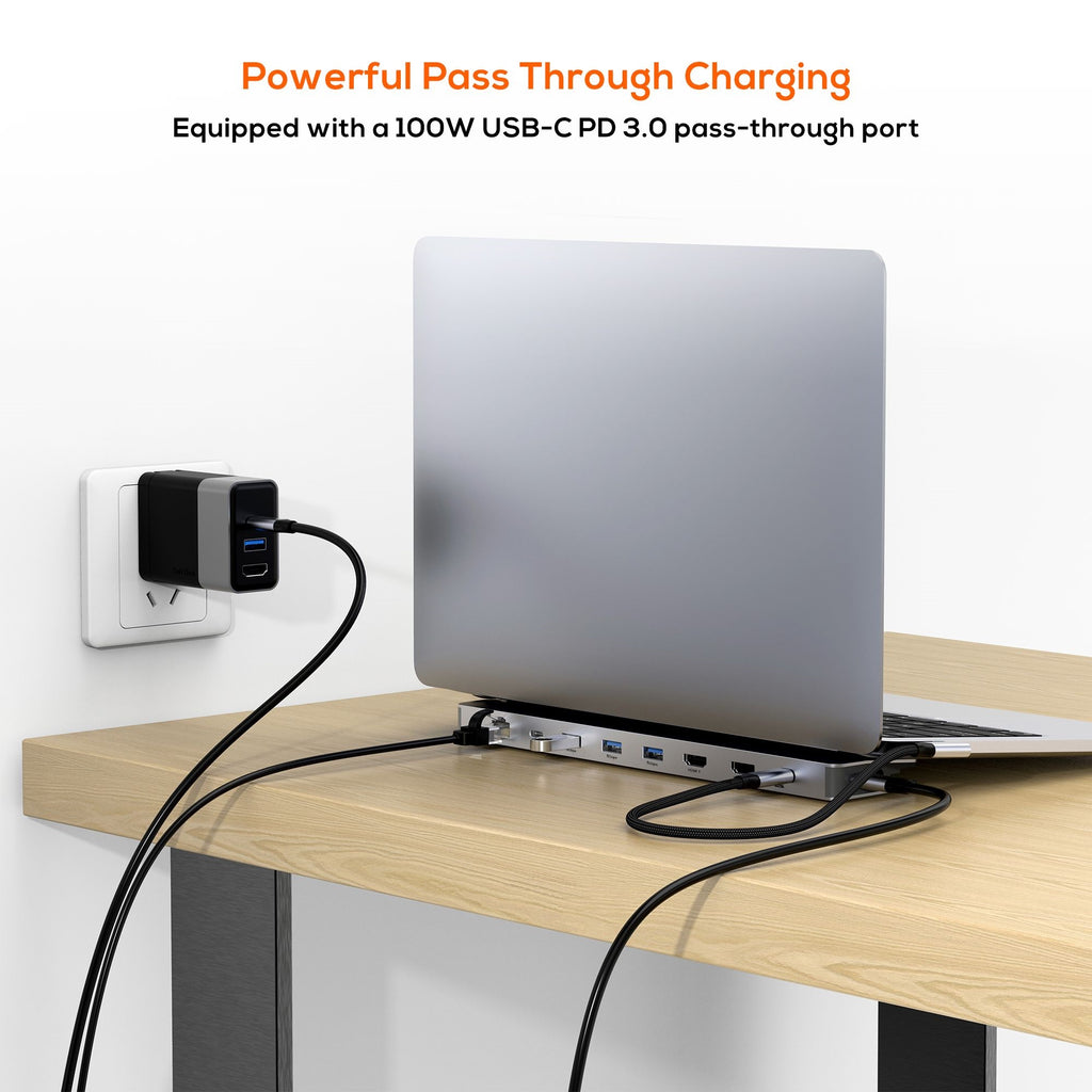 mbeat D12 Dual 4K HDMI USB-C Docking Station with 100W PD & Multi-Ports