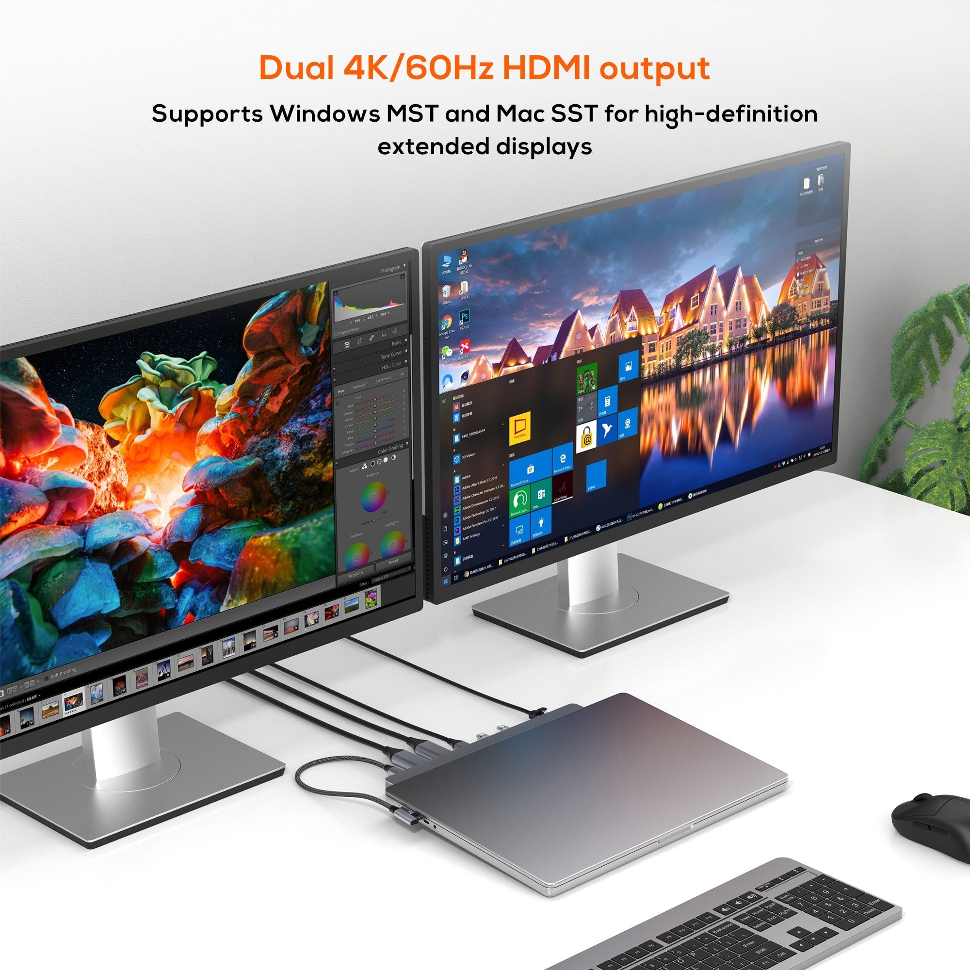 mbeat D12 Dual 4K HDMI USB-C Docking Station with 100W PD & Multi-Ports