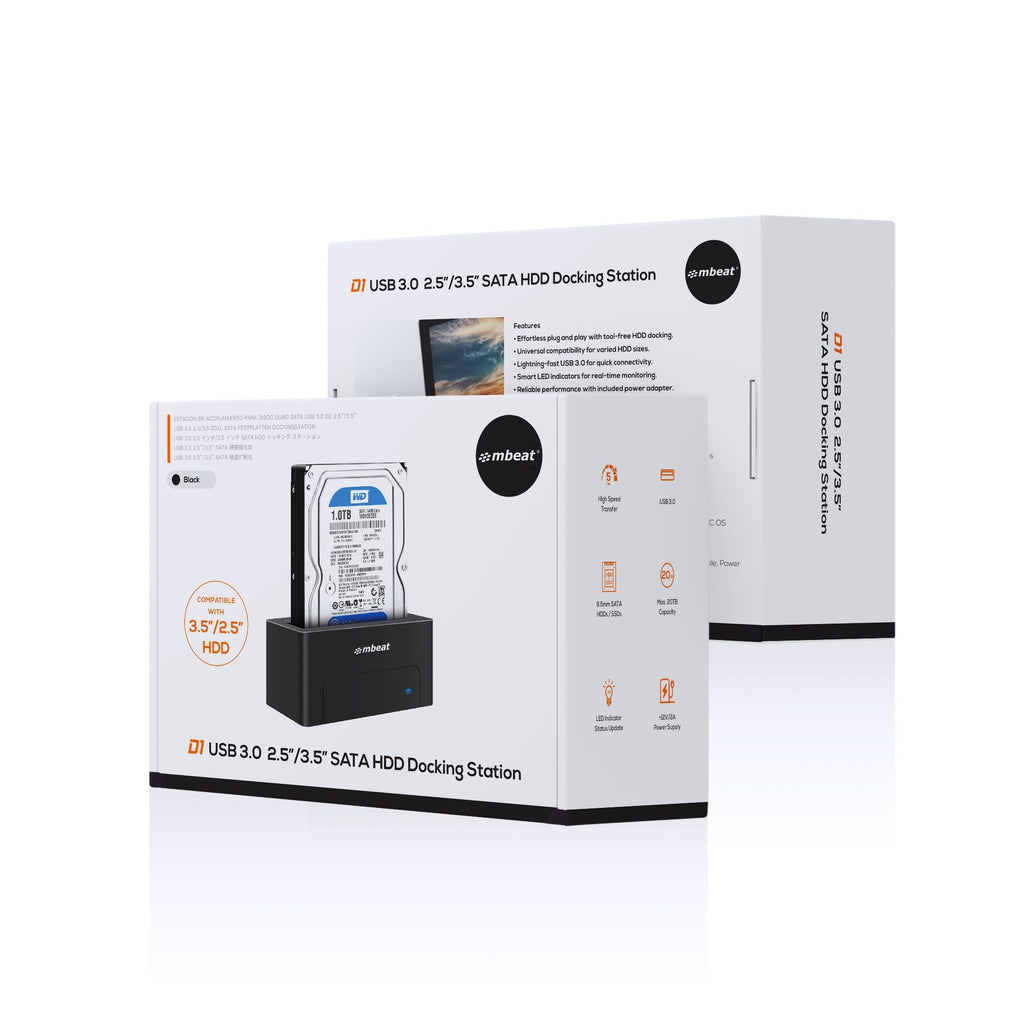mbeat D1 USB 3.0 SATA HDD/SSD Docking Station - 2.5 & 3.5 Tool-Free MBEAT