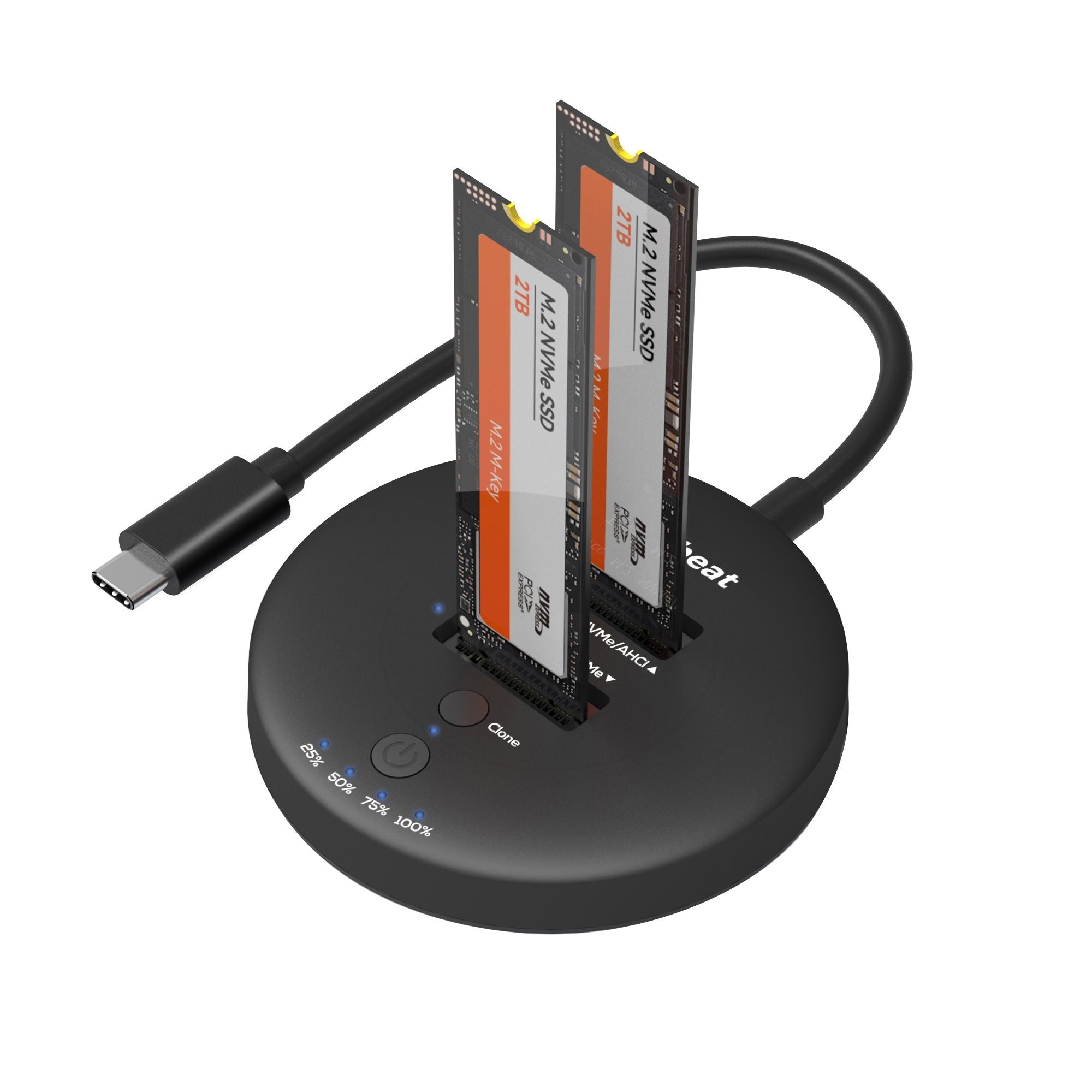 mbeat H3 Dual M.2 NVMe SSD Dock - 20Gbps & Clone Duplicator (Black) 