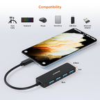 mbeat 4-Port USB-C Hub | USB 3.0 | Powered for Stable Connections MBEAT