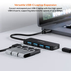 mbeat 4-Port USB-C Hub | USB 3.0 | Powered for Stable Connections MBEAT