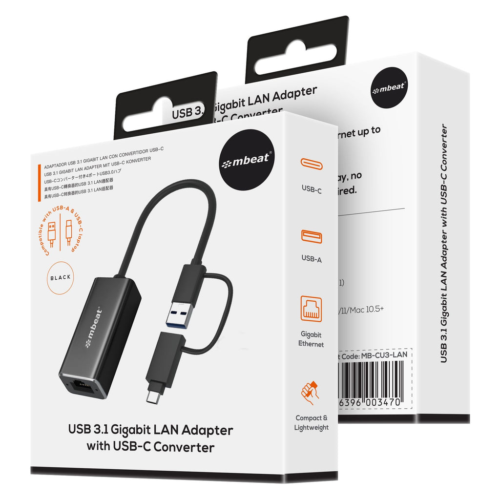 mbeat USB-C & USB 3.1 Gigabit Ethernet Adapter MBEAT