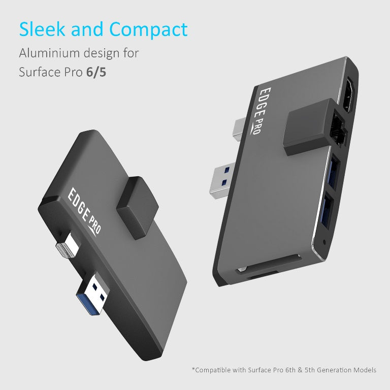 mbeat Edge Pro Hub for Surface Pro 5/6 | HDMI, LAN, USB & Card Reader MBEAT