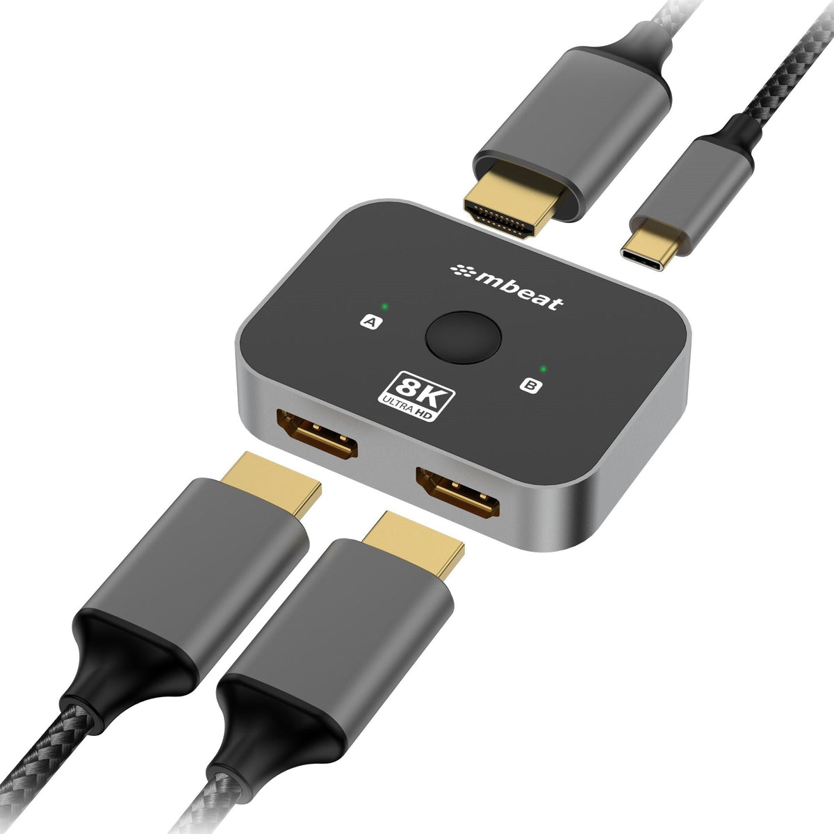 mbeat 8K HDMI 2.1 Bi-Directional Switch | 2-in-1 / 1-in-2 Selector MBEAT