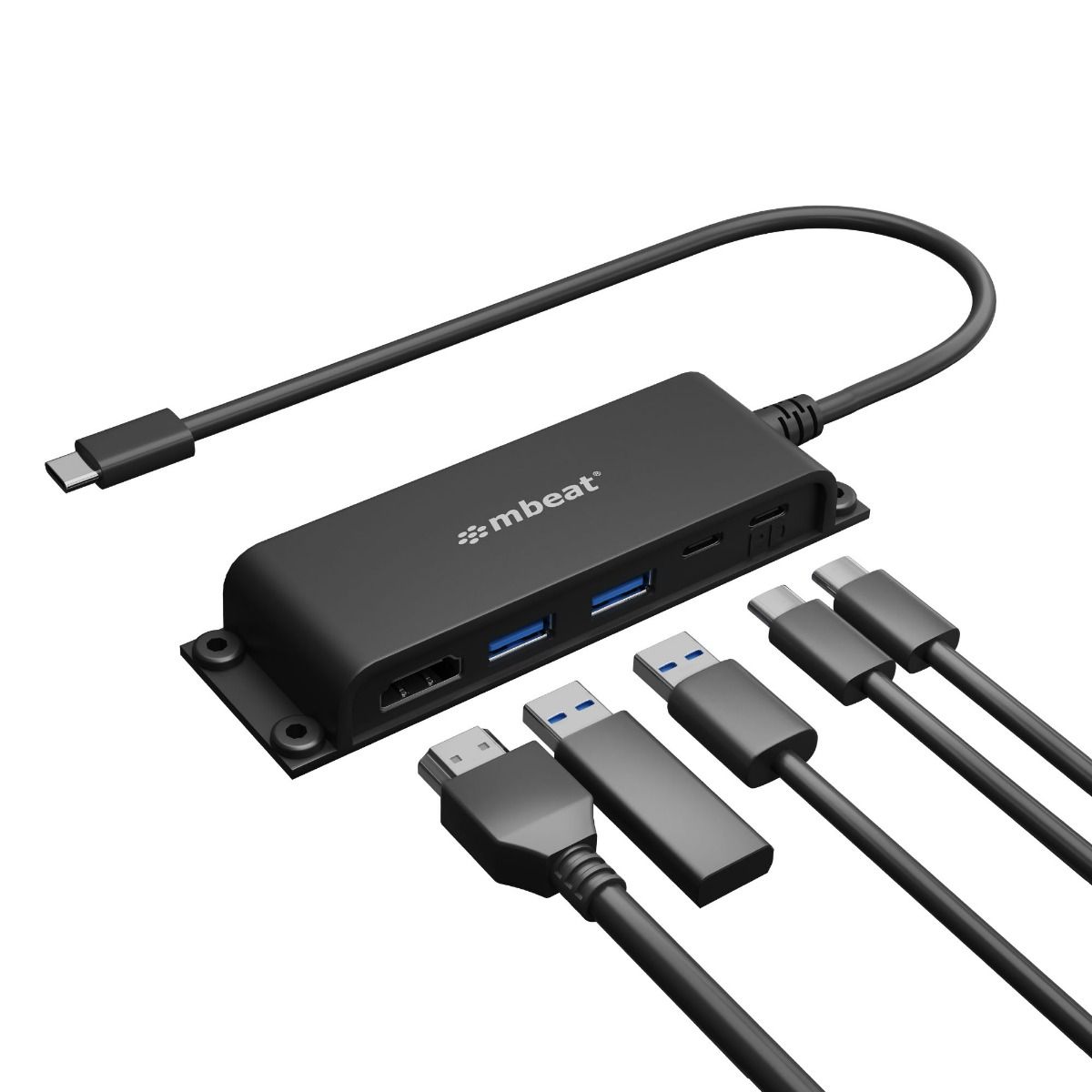 mbeat Mountable 5-Port USB-C Hub | 4K HDMI & 60W PD MBEAT