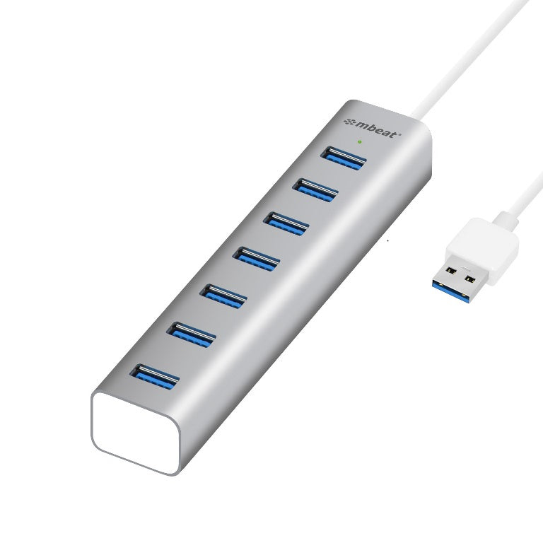 Slim mbeat 7-Port USB 3.0 Aluminum Hub for Laptops & Desktops MBEAT