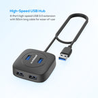 mbeat 4-Port USB 3.0 Hub | High-Speed Data Transfer for Laptops MBEAT