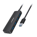 mbeat 4-Port USB 3.0 Hub: Compact, Portable & USB-C Powered | 5Gbps 
