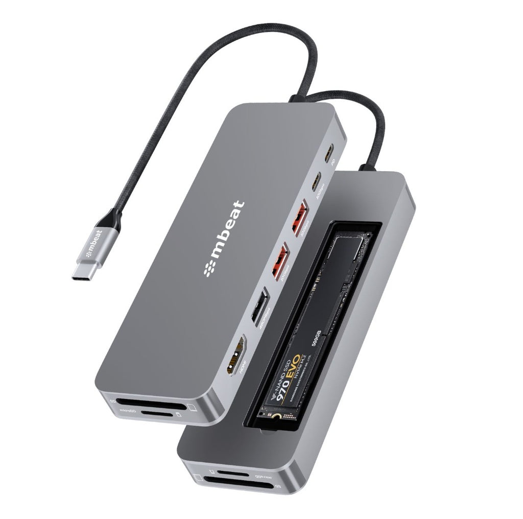 mbeat Elite 9-in-1 USB-C Multiport Hub + NVMe SSD Enclosure 