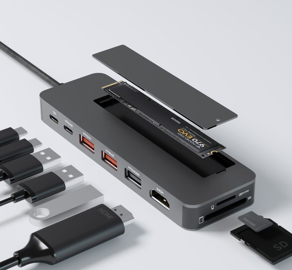 mbeat Elite 9-in-1 USB-C Multiport Hub + NVMe SSD Enclosure 