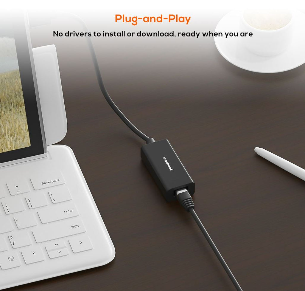 mbeat USB 3.0 Gigabit Ethernet Adapter - Fast Wired Internet for Laptops MBEAT