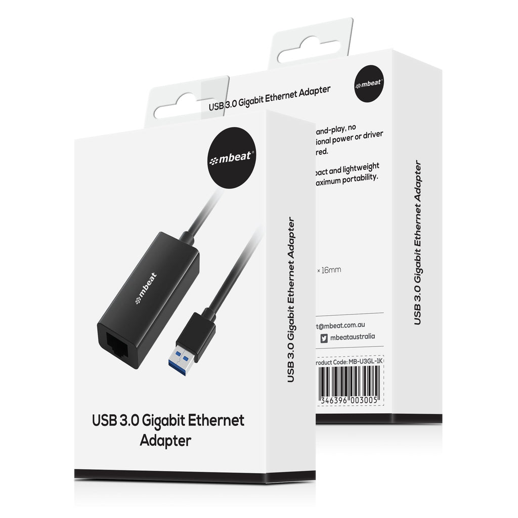 mbeat USB 3.0 Gigabit Ethernet Adapter - Fast Wired Internet for Laptops MBEAT