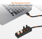 mbeat 4-Port USB 3.0 Hub - Black | High-Speed Plug & Play Adapter MBEAT