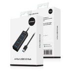 mbeat 4-Port USB 3.0 Hub - Black | High-Speed Plug & Play Adapter MBEAT