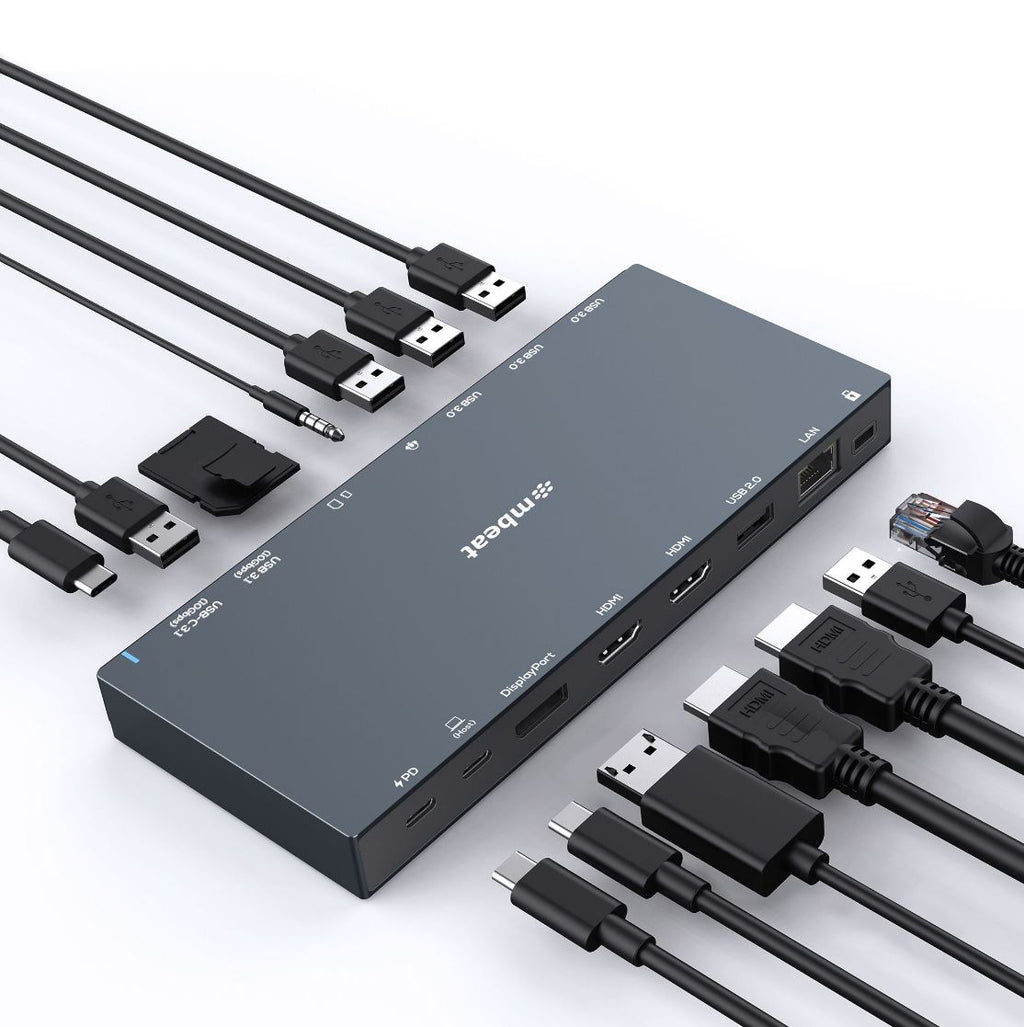 mbeat 15-in-1 USB-C Dock | Triple Display & 100W Power Delivery MBEAT