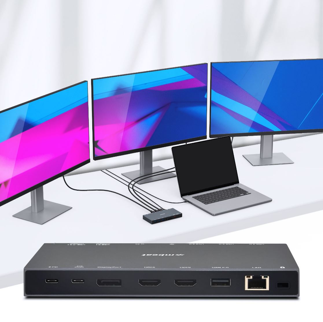 mbeat 15-in-1 USB-C Dock | Triple Display & 100W Power Delivery MBEAT
