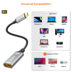 mbeat Tough Link 8K USB-C to DisplayPort Adapter | Space Grey 