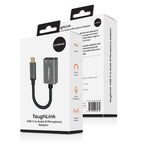 mbeat Elite USB-C to 3.5mm Audio Adapter | Headphone & Mic Jack - Grey MBEAT