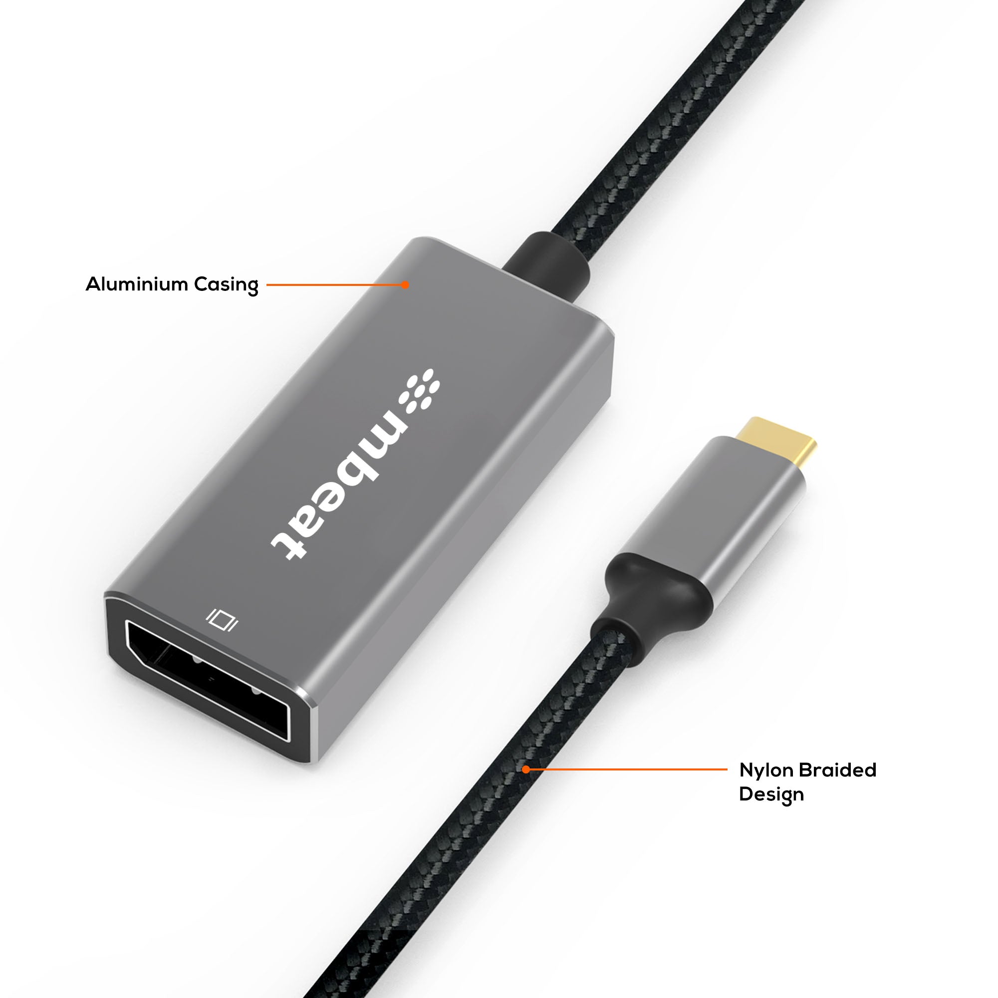 mbeat Elite USB-C to DisplayPort 4K 60Hz Adapter - Space Grey MBEAT