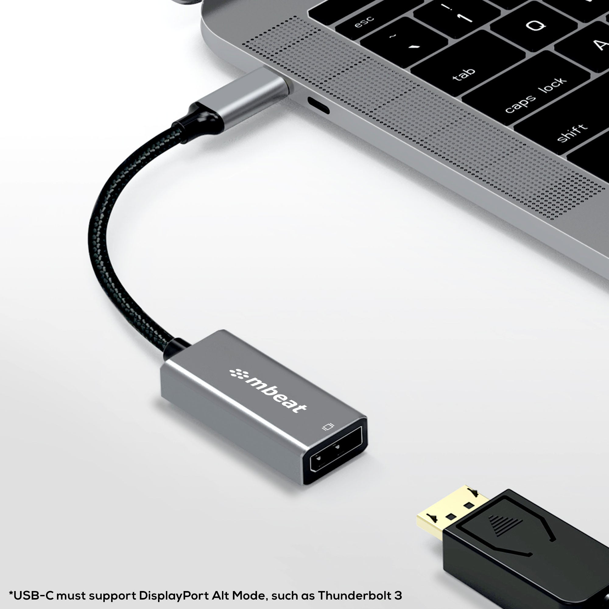 mbeat Elite USB-C to DisplayPort 4K 60Hz Adapter - Space Grey MBEAT