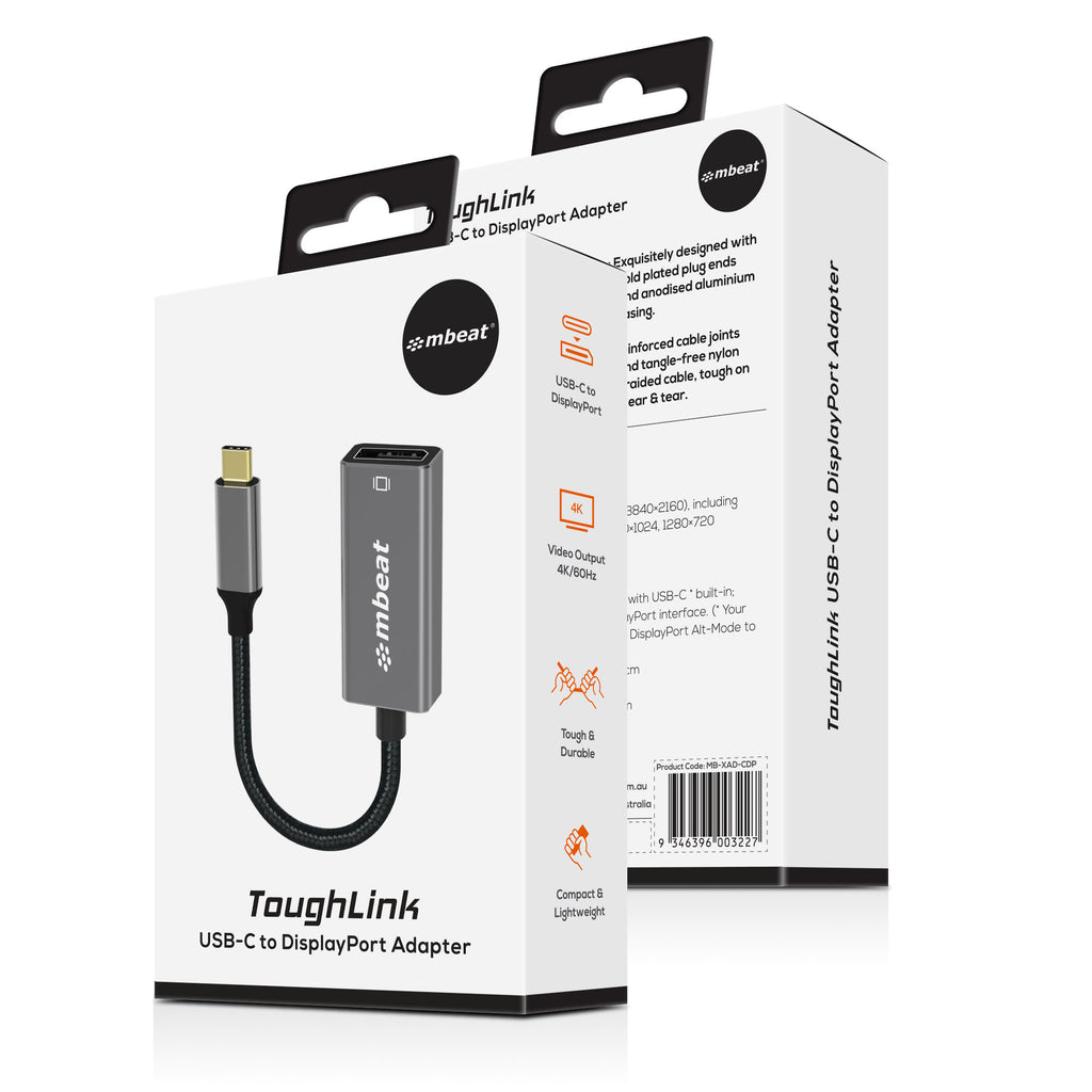 mbeat Elite USB-C to DisplayPort 4K 60Hz Adapter - Space Grey MBEAT