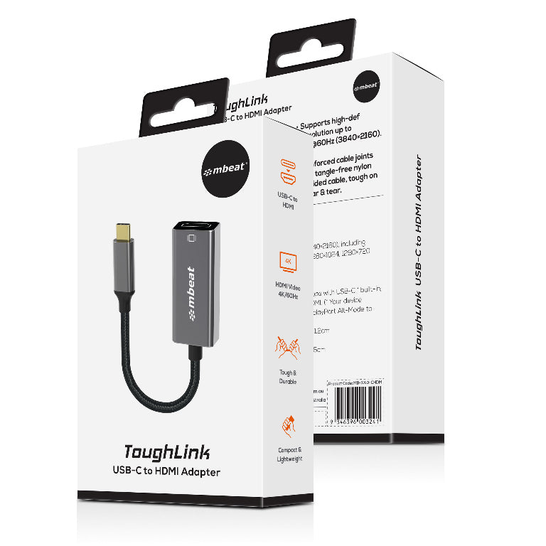 mbeat Elite USB-C to HDMI Adapter | 4K 60Hz Video Converter 