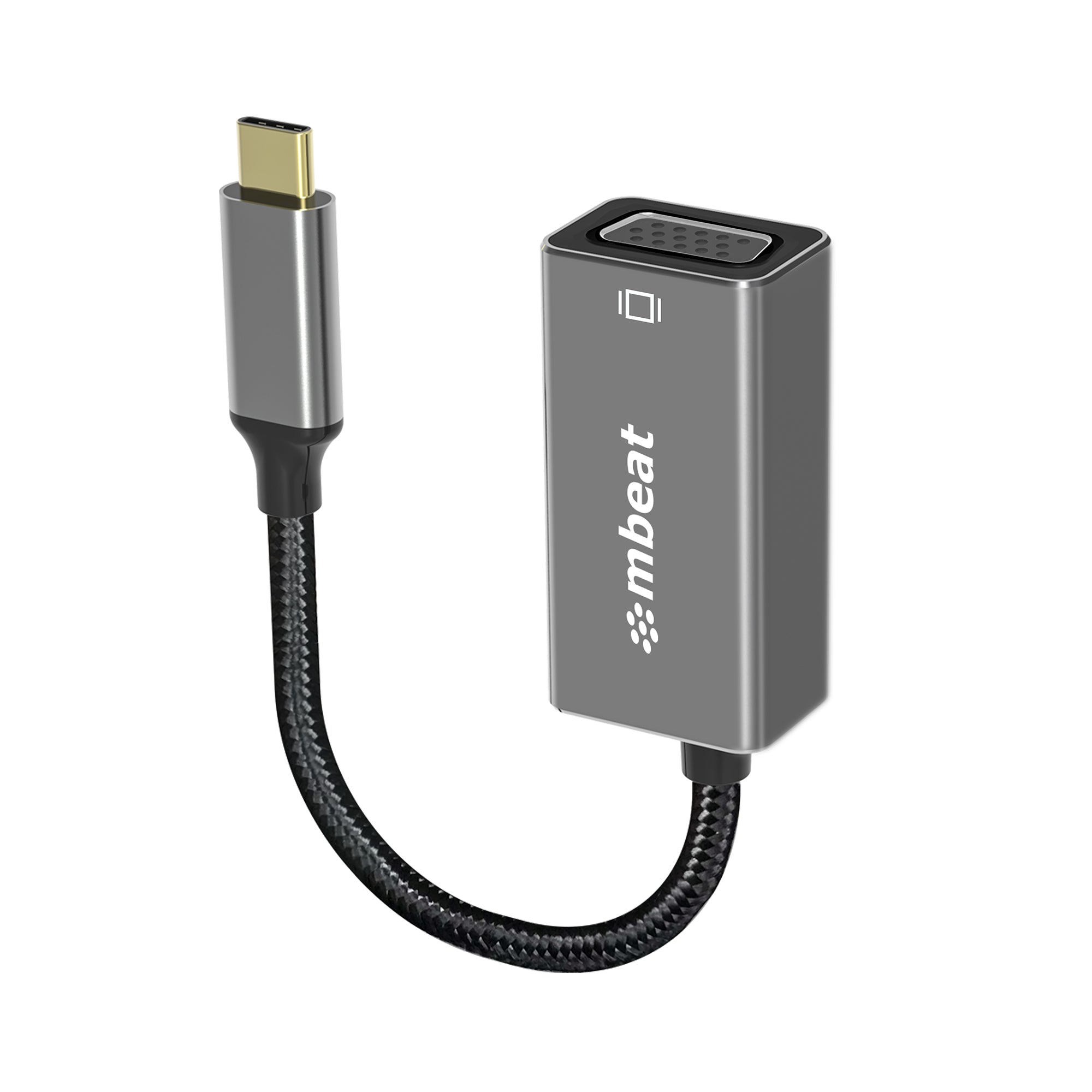 mbeat Elite USB-C to VGA Adapter - Space Grey | Full HD 1080p 