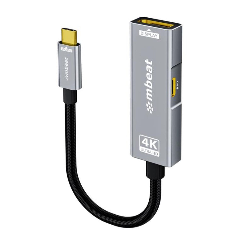 mbeat Tough Link USB-C to DisplayPort Adapter 4K 100W PD - Space Grey 