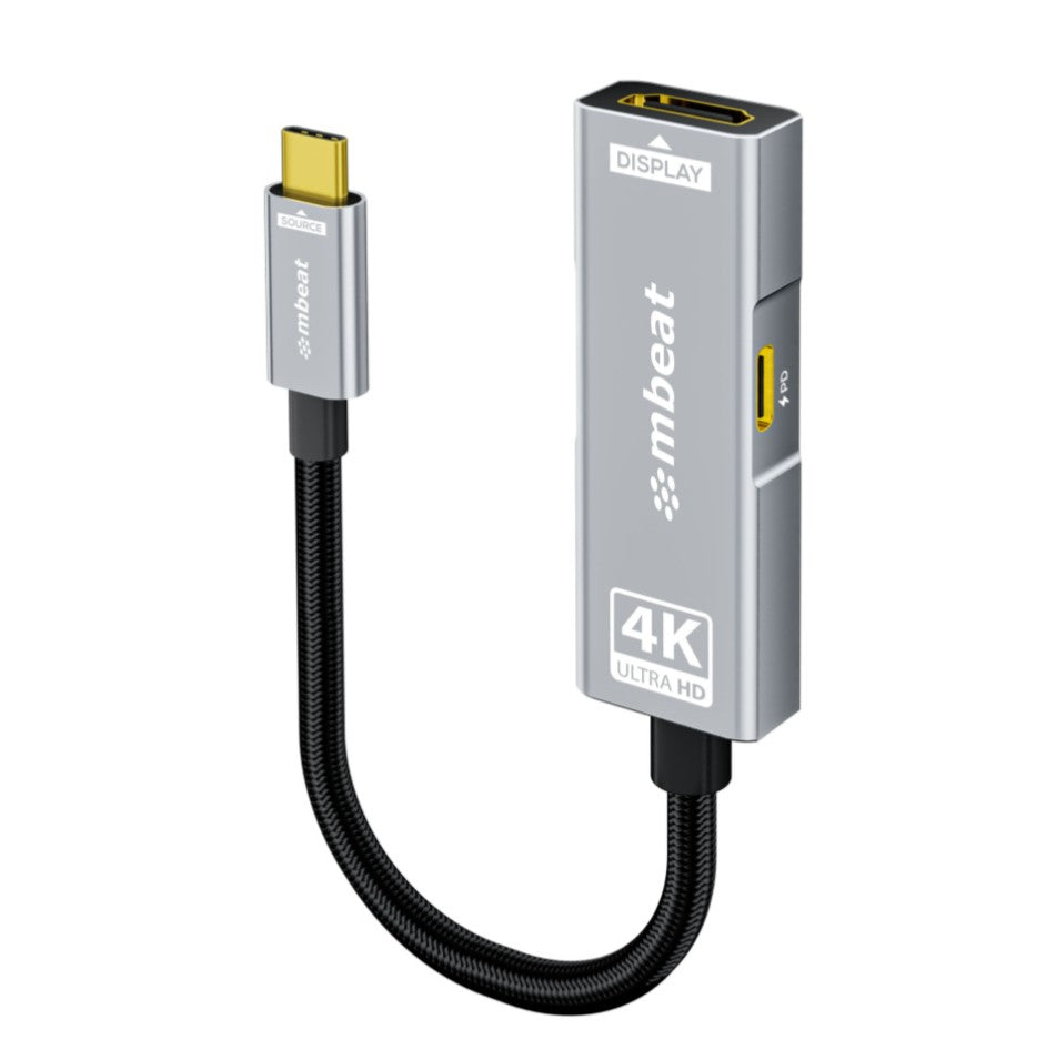mbeat Tough Link USB-C to HDMI 4K 60Hz Adapter | 100W PD - Space Grey 
