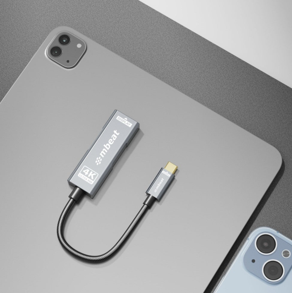mbeat Tough Link USB-C to HDMI 4K 60Hz Adapter | 100W PD - Space Grey 