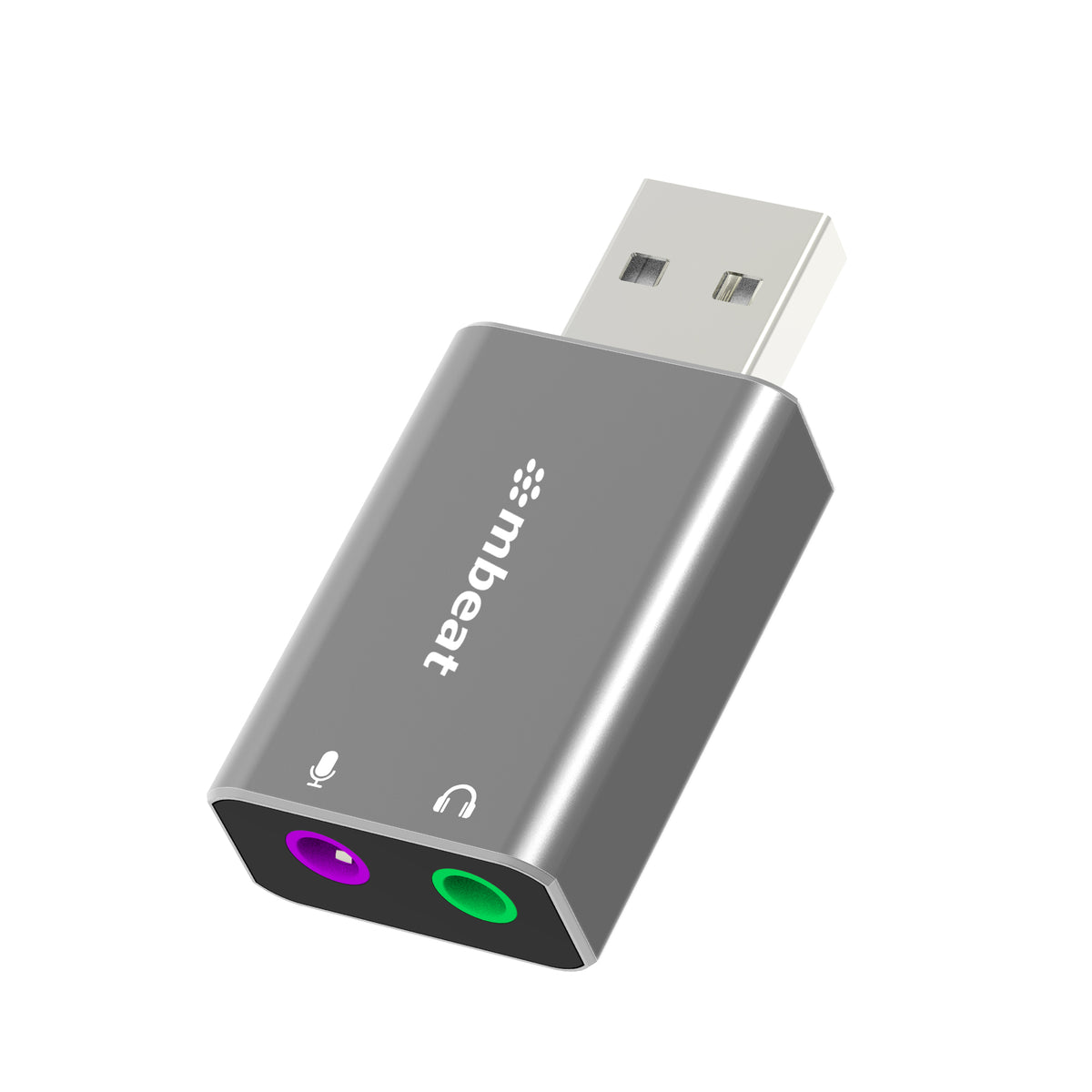mbeat® Elite USB to 3.5mm Audio and Microphone Adapter - Add Headphone Audio Jack to USB-A - MBEAT MB-XAD-UAXM