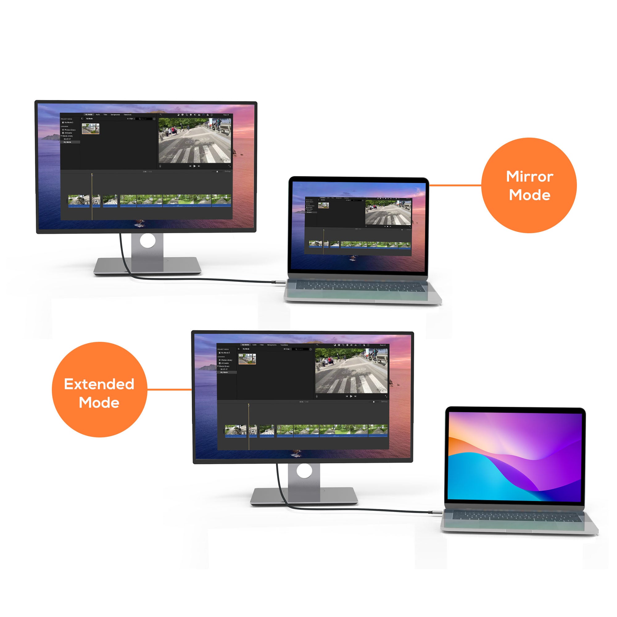 mbeat Tough Link 1.8m USB-C to HDMI 4K@60Hz Cable - Space Grey