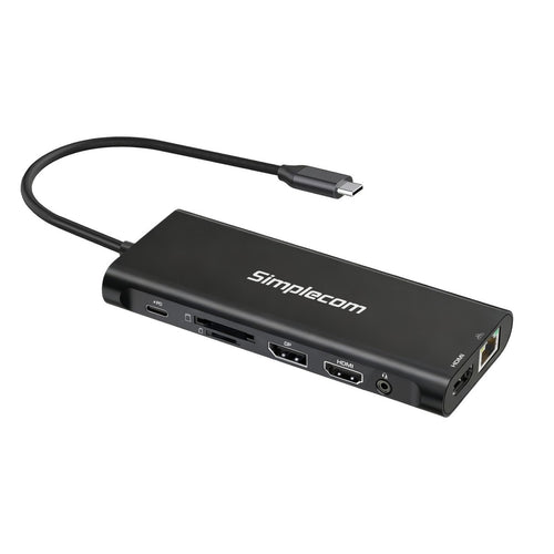 Simplecom CHT814 14-in-1 USB-C 4K Triple Display MST Docking Station with Dual HDMI DP
