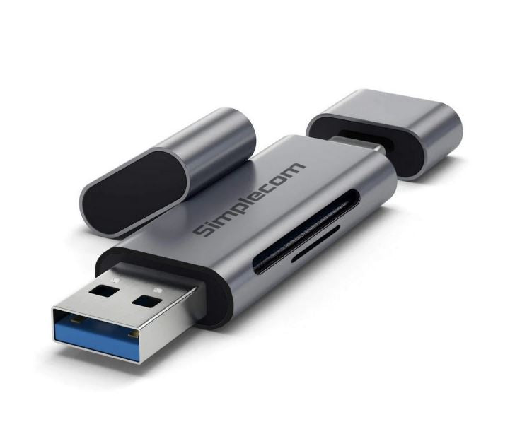 Simplecom USB-C & USB-A SD/MicroSD Card Reader - SuperSpeed 5Gbps Simplecom