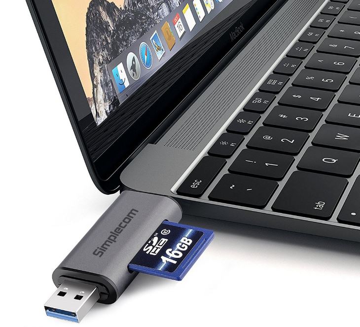 Simplecom USB-C & USB-A SD/MicroSD Card Reader - SuperSpeed 5Gbps Simplecom